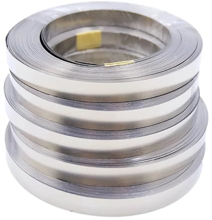 UZAMIRLEX Nickel Streifen, 18650 Li-Ionen-Batterie Nickelblechplattenanschluss 0,1 mm 0,2 mm Stahlband-Punktschweißgerät Batterieschweißgerät Lötfahne(0.12 X 8mm (10m))