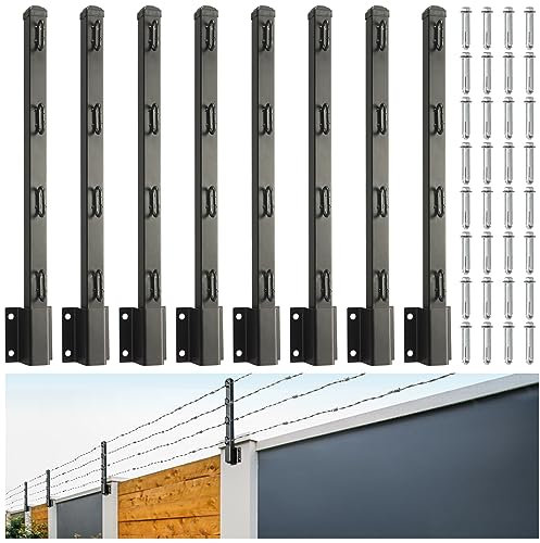 Adjustable Fence Post Extender 23.5 - Barbed Wire Extension Arm for Outdoor Fences, Height Increase for Privacy & Pet Safety, Fits 8 or 23.5 Concrete Walls