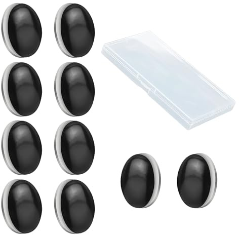 DEANKEJI 10 Pezzi Pesi per Tende, Diametro 4 cm Pesi per Tende da Esterno, Nero Fermatende Calamita, per Tende in Soggiorno e Bagno, Tovaglie, Tende da Doccia