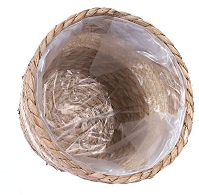 Toyvian Lot De 2 Pots De Fleurs en Paille Tressée Grand Panier À Plantes Panier en Osier Panier en Rotin Paniers À Plantes Naturels Décoration D'Intérieur Paniers en Osier