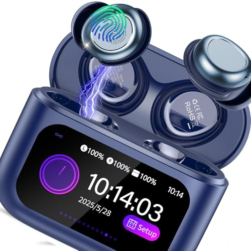 ZYHKON Cuffie Bluetooth, 48H di Riproduzione, Mini Auricolari con Suono HiFi, Cuffie per Dormire, Blu marino‌