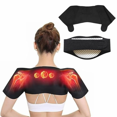 Fascia per Spalle Calda Autoriscaldanti,Collare Cervicale Autoriscaldanti,Supporto per Spalla Doppia,Supporto per Spalla,Imbottitura per Spalle Calda Invernale,Elastico Protezione,Scaldacollo