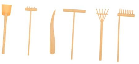 WEKAMOS Râteaux à Sable Jaune Légers et Faciles à Transporter Ensemble de 6pcs en Plastique pour Peinture sur Sable et Décoration de Bureau Zen