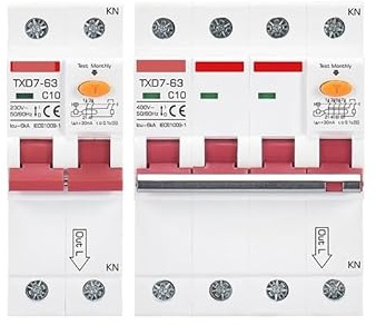 Disjoncteur Disjoncteur monophasé triphasé RCBO 16A 32A 63A 2P 3P 4P 30MA 300MA RCCB AC380V Protection électrique du moteur(40A)