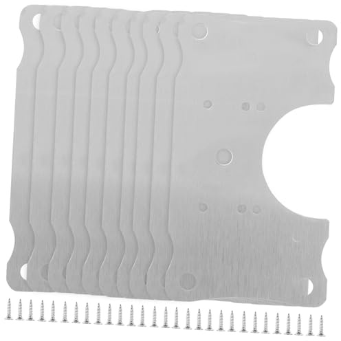 HONITANO 10pièces Lot De Plaques Acier Inoxydable Pour Réparation Charnières Armoire Plaques De Fixation Robustes Et Résistantes Pour Portes De Meuble Avec Vis Incluses Kit De Réparation Po