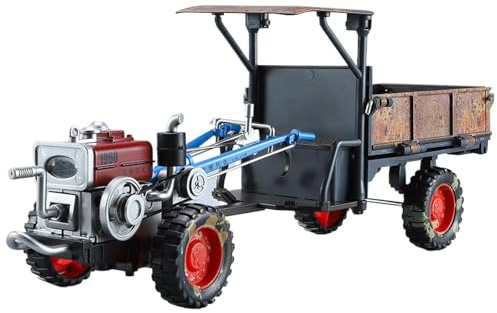 Vitsrisea Tractor Scale Modèle - 238G 1:24 Rétro Voiture Jouet Tracteur de Randonnée avec Musique Pièce d'exposition de bâtiment classique | Décoration de bureau, armoire de collection, soucis de