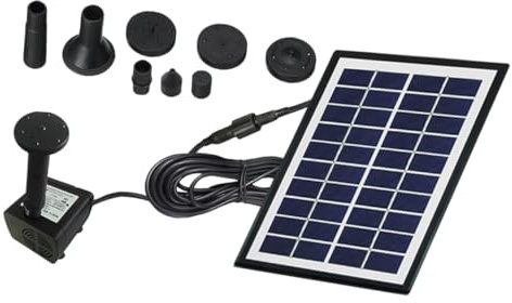 HOODANCOS Fontaine Solaire Flottante 4W pour Jardin et Bassin Pompe à Eau Solaire sans Câble Mini Fontaine Extérieure pour Oxygénation et Décoration d'Étang