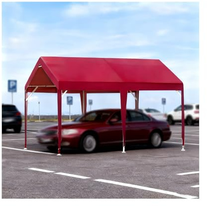 Robustes Carport Mit Metallrahmen, Wasserabweisend, Für Traktoren, LKWs, Wohnmobile Und SUVs Geeignet(Wine red)