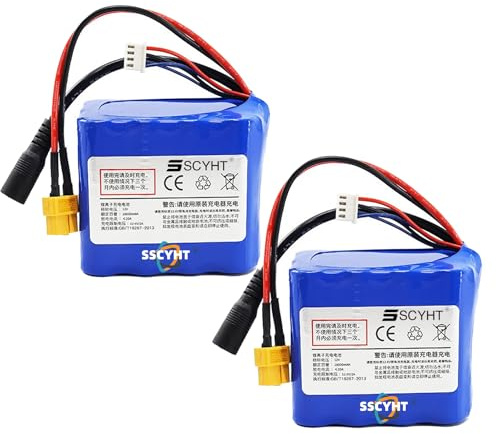 SSCYHT 12V 18000mAh Lithium-Akkupack für ferngesteuerte Futterboote – Hochleistungs-Lithium-Ionen-Akku für Angelbootmodelle (2er-Pack)