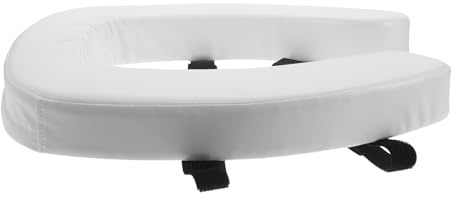 HEMOTON Rehausseur de Siège de Toilette Surélevé 4,3 Cm Coussin Rembourré Imperméable Blanc, Rehausseur Ergonomique pour Seniors et Personnes à Mobilité Réduite, Coussin Confortable