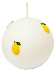 Cereria Di Giorgio - Kulljus diameter 10 cm med dekorativa citroner - hantverk - färg vit - med presentförpackning