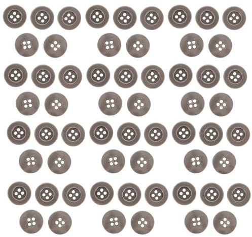 VINTORKY 100pcs Round Alloy Buttons 15mm Four-Hole Metal Sewing Buttons for Clothes and Shirts with Strong Fastening and Wear Resistance, for Sewing and Crafting Projects