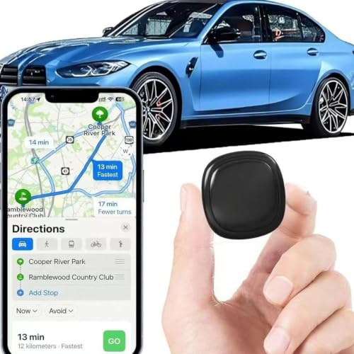 Mini GPS-spårare Utan Prenumeration, Batteritid 180 Dägar, Realtidsspårning för Bil, Husdjur och Barn, Diskret Magnetisk Design, Täckning EU/UK, App iOS/Android (Svart)