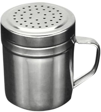 ZIHDKE Rostfritt stål pulver mesh skakburkar med handtag, kryddflaska, fint salt, socker, peppar, 5 st för kryddor