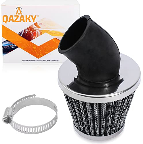 QAZAKY 38mm 39mm 40mm 1.5inch Air Filter Cleaner 45 Degree Angled for 50cc 70cc 90cc 110cc 125cc 150cc 200cc Motorcycle ATV Quad Scooter Gokart Moped Chopper Pit Dirt Pocket Mini Super Bike GY6 1.5in