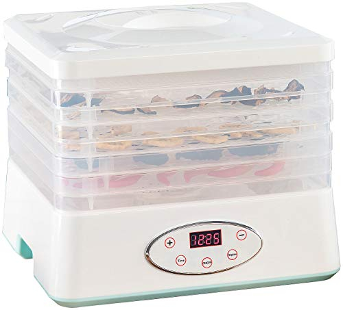 Rosenstein & Söhne Dörrgeräte: Dörrautomat mit 5 Dörr-Einsätzen & 24-Stunden-Timer, 35-70 °C, 250 W (Dörrgerät Dörrautomat, Dörr-Automaten, Schublade)