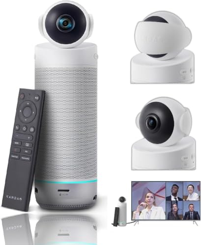 KanDao Meeting S Video Conference Camera, 180° Conference Webcam with AI Speaker Tracking, 8 Microphone Array, All-in-One Meeting Room Camera for Zoom, Teams, Google Meet & Hybrid Meetings