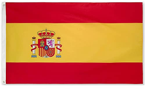 Longivia® Bandera España Grande para Exterior y Interior - Bandera de España Grande 90x150 cm Reforzada y con 2 Ojales Metálicos Spain Flag Banderas Tela Fuerte