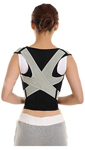 Rückenlehne Schulterstütze Glätteisen Rack Korrekturweste Rückenlehnengurt Korrektur für Rückenskoliose S-XXXL (Farbe: Schwarz, Größe: Klein) good
