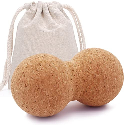 KITWILD Cork Peanut Massage Ball, Peanut Double Lacrosse Massage Ball for Deep Tissue Muscle Massage, Myofascial Release, Muscle Knots, and Yoga Therapy