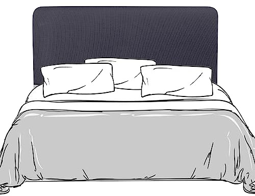 Lydevo Bett Kopfteil Hussen Bettkopfteil Bezug Stretch Dehnbare Bettkopfteil Weicher Staubdicht Jacquard Kopfteil Schonbezug Protektor Kopfteilbezug für Gepolsterte180cm-200cm,Dunkelgrau