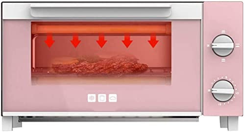 Oven Automatic Multi-Function Household Mini Insulated Tempered Glass Independent Debris Tray Upper Lower Tube Independent Temperature Control 7L Mini Ovens (Color : Blue) Useful