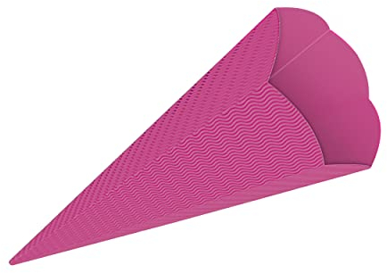 itenga Schultüten Rohling aus Bastelwellpappe 68cm - Schultüten Rohling zum Basteln - 3D Wellpappe (pink)