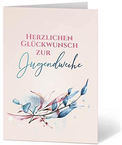 Einladungskarten Manufaktur Hamburg XXL Glückwunschkarte A4 zur Jugendweihe - große Karte mit Umschlag Jugendfeier Grußkarte für Jungen und Mädchen Motiv 18