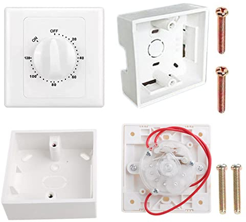 Haveratio pour Interrupteur de Temps Interrupteur de lumière Prises Compte à rebours 220V Interrupteur minuterie numérique Interrupteur de Commande Prise Plaque de Couverture Maison 30min
