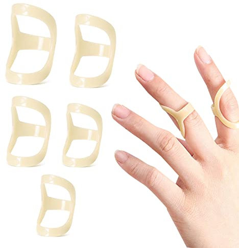 AWAVM 5 Piezas Fijación de Dedos, Férula Portátil de Dedos, Funda de Anillo de Dedos, Protección de Articulaciones, Fijación de Dedos en Forma de Martillo para Aliviar el Dolor
