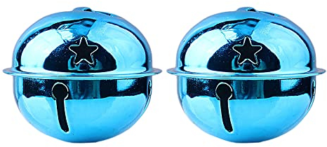 Wambere 30 Stück 4cm Glöckchen zum Basteln,Glöckchen,Weihnachtsglöckchen,Rostschutz Glöckchen, Metallglöckchen Optimal für Handwerk, Schmuck, Festival Dekoration,Haustier Glocken,Blau
