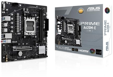 ASUS Prime A620M-E-CSM Motherboard Socket AMD A620 (Ryzen 7000, Micro-ATX, DDR5 Memory, PCIe 4.0, BIOS Flashback, USB 3.2 Gen 2, Aura Sync)