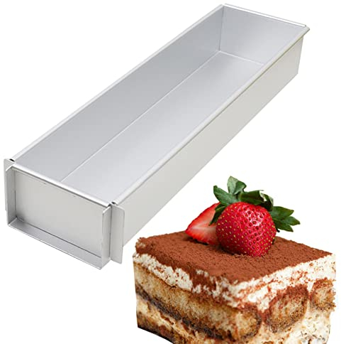 Stampo per Torta Rettangolare, 15,74x3,93x2,36 in teglia Antiaderente, tortiera, Stampo Rettangolare Fisso per Cheesecake Chiffon Cake Compleanno Mousse Cake