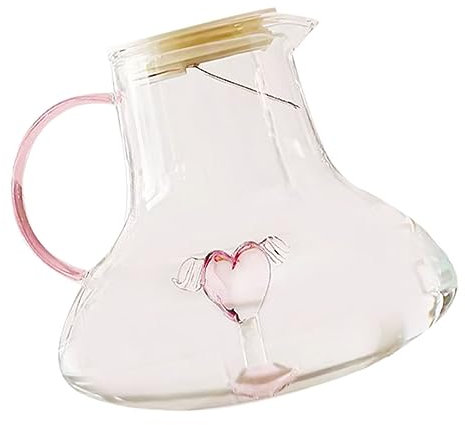 BESTonZON Pichet En Verre Avec Couvercle Pichet à Thé Parfumé Carafes à Jus Avec Couvercle De Pot Deau De Cruche Deau Chaude Théière Boisson Froide Un Verre Ménage Commercial
