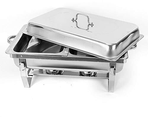 soudesileim 7.5L, 2 Grid Chafing Dish, 56 * 34 * 38CM Speisenwärmer Edelstahl, Warmhaltebehälter, Gute Isolierwirkung, FÜR Buffets, Frühstücksbereiche des Hotels, Party