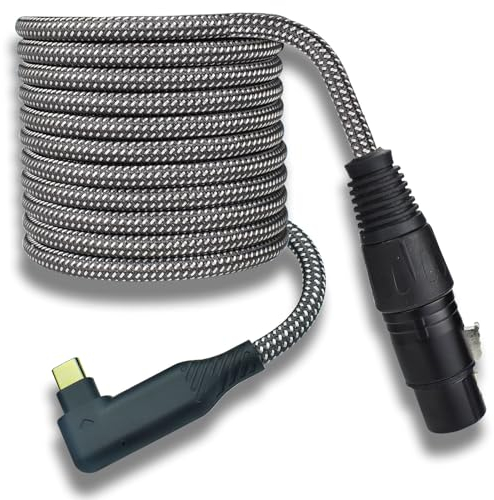 Ihurllu Câble adaptateur XLR femelle vers USB C, microphone vers USB C de 3 m, cordon de type C pour Mac, iPad, enregistrement de téléphone Android, tresse en nylon très résistant, bouclier OFC sans