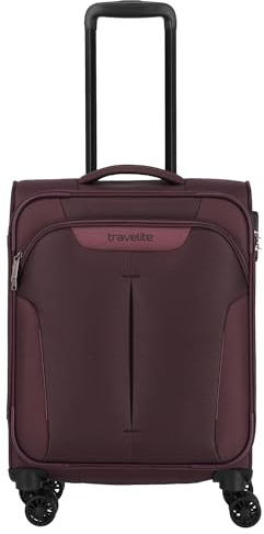 Travelite Croatia Trolley mit 4 Rädern, S, 55 cm, Aubergine, Talla única, Lässig