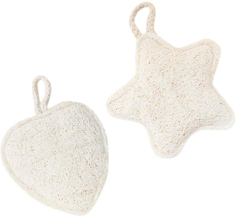 POPETPOP Esponjas de Lufa Exfoliantes Dobles 2 Unidades Tamaño Compacto para y Baño Unisex Textura Vegetal Natural para Limpieza Corporal Profunda
