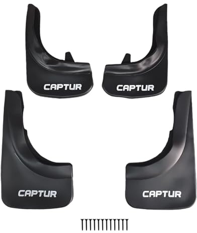 acpar Compatibile con Renault Captur (J87) 2013-2024 Parafanghi Anteriori e Posteriori Set del Veicolo 4 Pezzi Nero