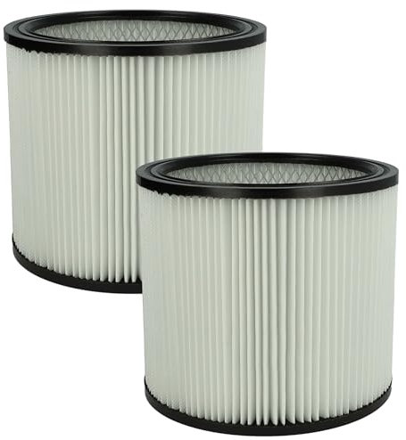 vhbw 2X Faltenfilter kompatibel mit ShopVac Ultra Pump Vac 45 Staubsauger - Filter, Patronenfilter, schwarz weiß