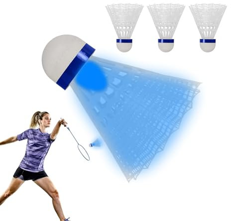 Ristyur Nachttrainingsball – Nachtball aus buntem Schaumstoff, Federball, beleuchtete Federbälle, Kinder-Badminton, winddichter Nachttrainingsball