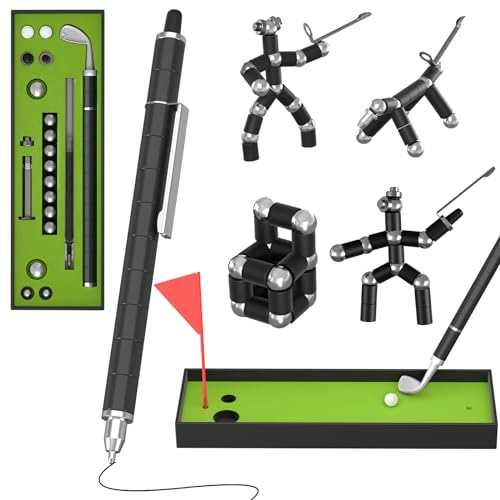 TRSCIND Fidget Pen Geschenke für Männer - Magnetischer Stift Mit Golfplatz, Geburtstagsgeschenk Kugelschreiber für Junge, Mini Golf Crushmetric Pen, Coole Stifte, Teenager Geschenke