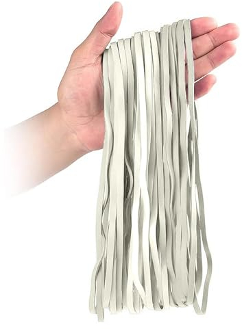 YAZANY 50Pcs Large Elastic Rubber Bands, Sturdy Thick & Stretchable White Bands, Natural Elastic Bands for School Home Office Supplies Industrial Crafts DIY Everyday Use 180mm