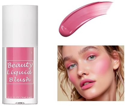 Bellezza Fard liquido,A lunga durata Fard liquido Per un colore ad alta pigmentazione,Ritocco impermeabile del trucco Ombretto opaco,Fard in stick per il trucco #3 In rosa caldo