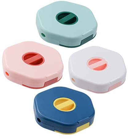 Uonlytech 4pcs Cable Management Boxes and Cord Winders Phone Stand Portable Data Cable Storage Organizer Set for Travel and Office Use in White, Green, Blue, and Pink