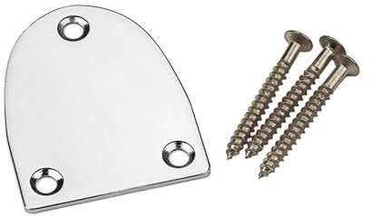 Halsplatte für Gitarre, Bass, 3 Löcher, Metall, mit Schrauben, Gitarrenhals, Gelenkbrett, Montageplatte, E-Gitarren-Zubehör