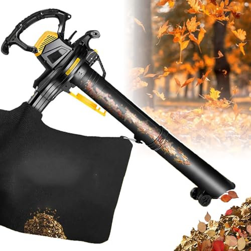 Soffiatore Aspirafoglie 3800w - Regolazione a 6 Velocità, Aspirapolvere Trituratore 3 in 1 - Grande Sacco Di Raccolta Da 40l, =Soffiatore per Polvere D'aria, Foglie E Neve