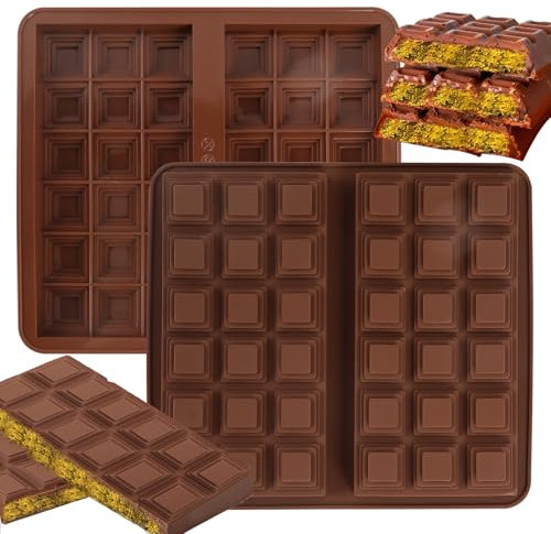 PEGRAUFC Moule à Chocolat en Silicone, Profond, Silicone 100% Colles et Sans BPA, Réutilisable, Résistant à -40°C à 230°C, Nettoyage au Réfrigérateur, Four et Lave-vaisselle, Marron, 100g