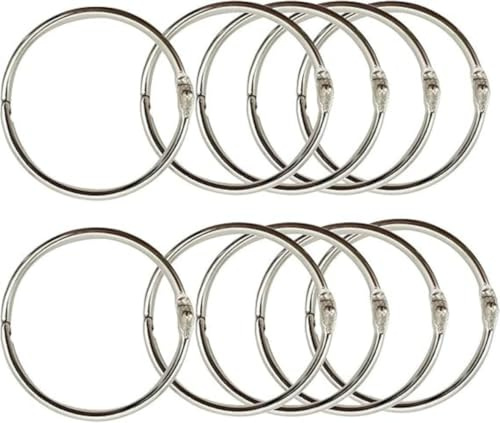 12Pack 5CM Large Binder Rings 12 Pack 2 Inch 50mm Diameter Book Loose Leaf Binder Rings Key Keychain Rings (50mm-12Pack)