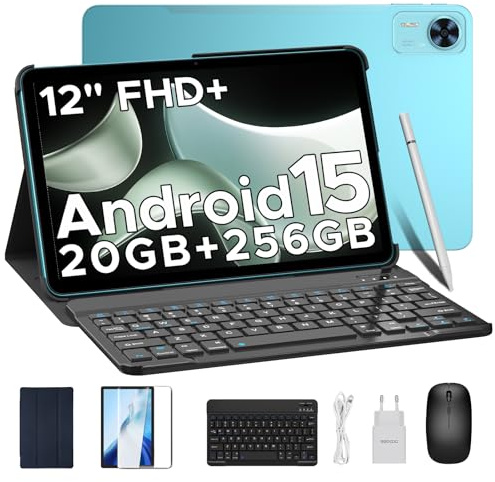 DOOGEE T36 Tablette avec Clavier Android 15, 12 Pouces 20 Go + 256 Go / 2 to Tablette avec SIM, Tablette Tactile 8800 mAh, Gaming Octa-Core avec Stylo/Clavier/Souris/Etui